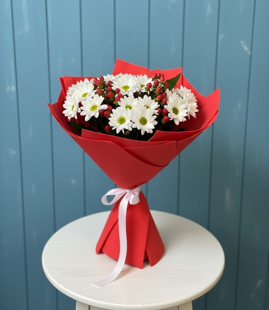 Букет цветов из: Хризантемы в Красном