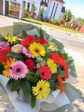 Букет цветов из:  Герберы #REPLACE_PRED# Красном