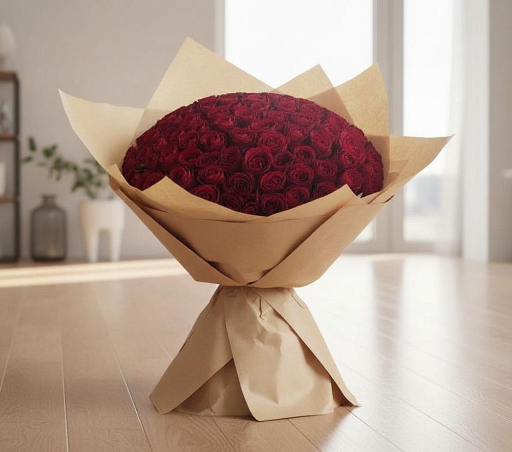 Букет 101 Красная роза в Красном